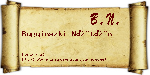 Bugyinszki Nátán névjegykártya